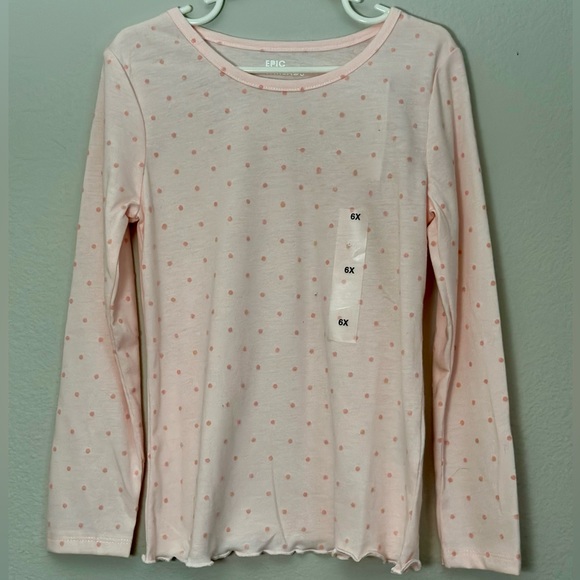 Epic Threads Girls Longsleeve Polka Dot Shirt - Picture 1 of 2
